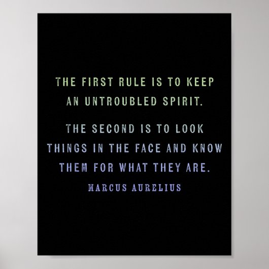 Quote By Marcus Aurelius Stoic, Mindset Motivation Poster (Voorkant)