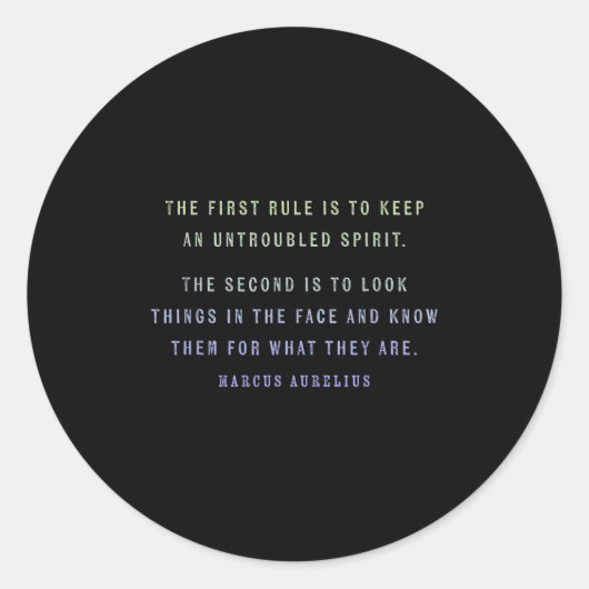 Quote By Marcus Aurelius Stoic, Mindset Motivation Ronde Sticker (Voorkant)