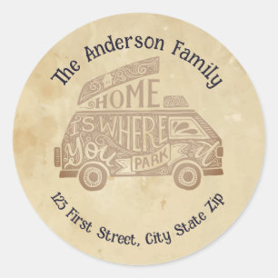 Quote Camper Van Camping Life Ronde Sticker