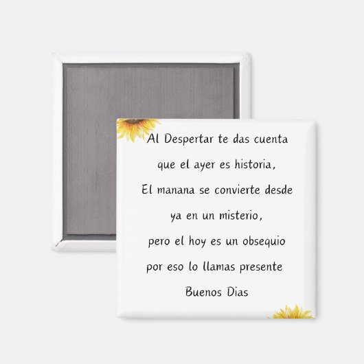 Quote de los Buenos dias Magnet Design (Voorkant / Achterkant)