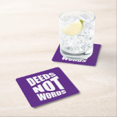 Quote Deed not words Square Paper Onderzetter (Insitu)