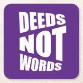 Quote Deed not words Square Paper Onderzetter (Voorkant)