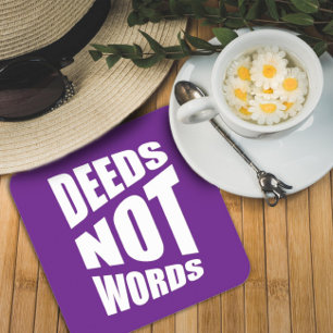 Quote Deed not words Square Paper Onderzetter