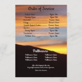 Quote Foto Oranje Zonsondergang Achtergrond Begraf Programmakaart (Achterkant)