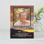 Quote Foto Oranje Zonsondergang Achtergrond Begraf Programmakaart (Staand voorkant)