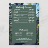 Quote Foto Pine Tree Forest Achtergrond Begrafenis Programmakaart (Achterkant)