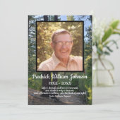 Quote Foto Pine Tree Forest Achtergrond Begrafenis Programmakaart (Staand voorkant)