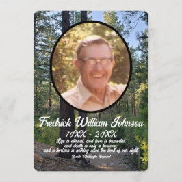 Quote Foto Pine Tree Forest Background Memorial Programmakaart