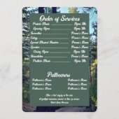 Quote Foto Pine Tree Forest Background Memorial Programmakaart (Achterkant)