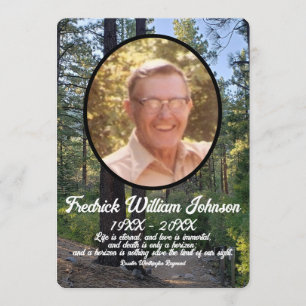 Quote Foto Pine Tree Forest Background Memorial Programmakaart