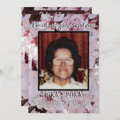 Quote Foto Plum Blossoms Achtergrond Begrafenis Programmakaart (Voorkant / Achterkant)