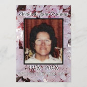 Quote Foto Plum Blossoms Achtergrond Begrafenis Programmakaart (Voorkant)