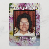 Quote Foto Spider Mums Bloemen Achtergrond Begrafe Programmakaart (Voorkant)