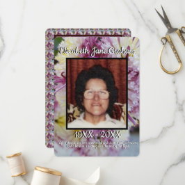 Quote Foto Spider Mums Bloemen Achtergrond Begrafe Programmakaart