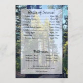 Quote Foto Transparante Pine Tree Forest begrafeni Programmakaart (Achterkant)