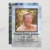 Quote Foto Transparante Pine Tree Forest begrafeni Programmakaart (Voorkant / Achterkant)