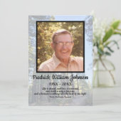 Quote Foto Transparante Pine Tree Forest begrafeni Programmakaart (Staand voorkant)