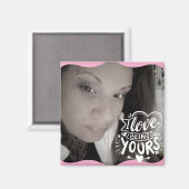 Quote Foto Valentijn's Day Roze Magneet (Voorkant / Achterkant)