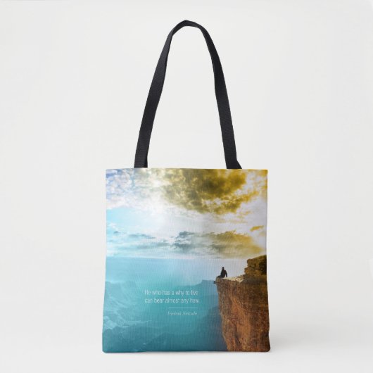 Quote Friedrich Nietzsche Natuur Adventure Natuur Tote Bag (Voorkant)