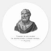 Quote goede daad filosoof Plato Ronde Sticker (Voorkant)