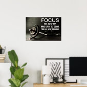 Quote Gym Barbell Workout Motivation Poster (Thuiskantoor)