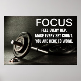 Quote Gym Barbell Workout Motivation Poster