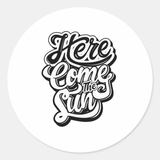 Quote - Hier komt de zon - helder Ronde Sticker (Voorkant)