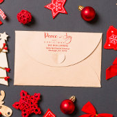 Quote Holly Whimsical Script Address Peace & Joy Rubberstempel