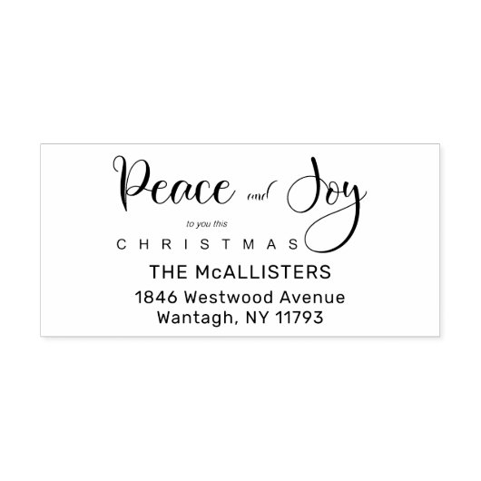 Quote Holly Whimsical Script Address Peace & Joy Rubberstempel (Afrduk)