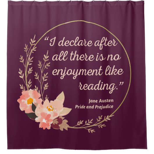 Quote III - Pride and Prejudice - Stijl Douchegordijn (Voorkant)