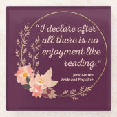 Quote III - Pride and Prejudice - Stijl Glazen Onderzetter (Voorkant)