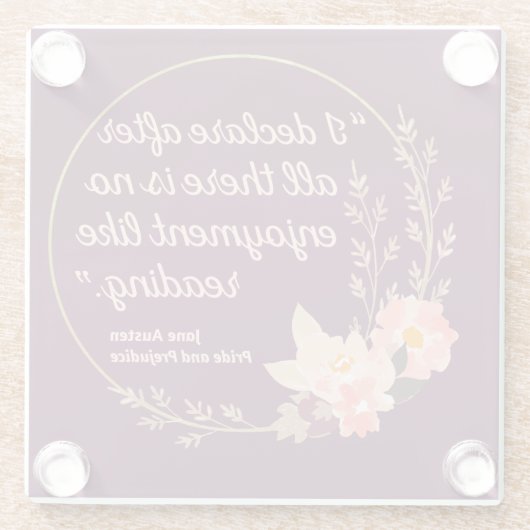 Quote III - Pride and Prejudice - Stijl Glazen Onderzetter (Achterkant)