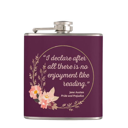 Quote III - Pride and Prejudice - Stijl Heupfles (Voorkant)