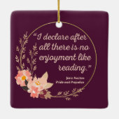 Quote III - Pride and Prejudice - Stijl Keramisch Ornament (Achterkant)