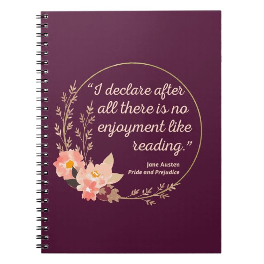 Quote III - Pride and Prejudice - Stijl Notitieboek (Voorkant)