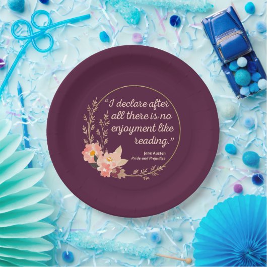 Quote III - Pride and Prejudice - Stijl Papieren Bordje (Feest)