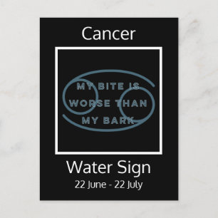 Quote in Blue en White van de zodiac Sign van kank Briefkaart
