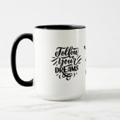 Quote Inspirerend uitgesneden zwarte boodschap kof Mok (Links)