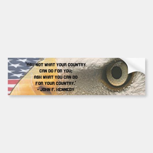 QUOTE KENNEDY - VRAAG NIET WAT UW LAND KAN DOEN BUMPERSTICKER (Voorkant)