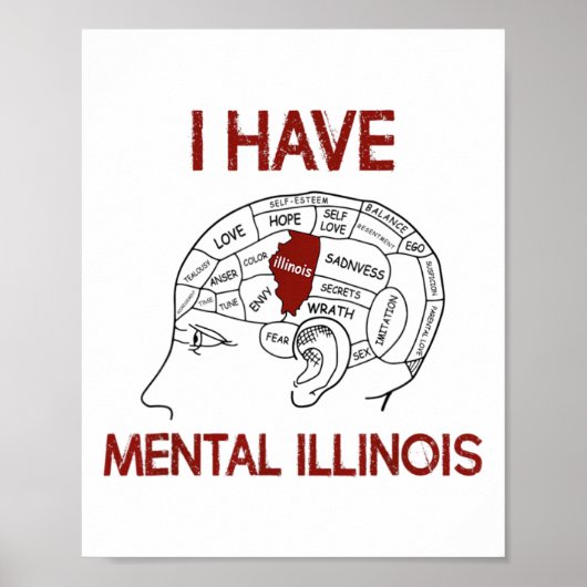 Quote liefhebbers Ik heb mentale Illinois Poster (Voorkant)