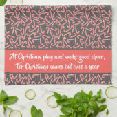 Quote Merry Kerstmis Peppermint Candy Canes Snow Theedoek (Gevouwen)