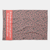 Quote Merry Kerstmis Peppermint Candy Canes Snow Theedoek (Horizontaal)