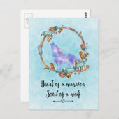 Quote met Howling Wolf Waterverf Illustratie Briefkaart (Voorkant / Achterkant)