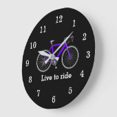 Quote met Paarse fiets op zwart Grote Klok (Hoek)