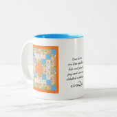 Quote-Mok patchwork Quetter Tweekleurige Koffiemok (Voorkant links)