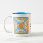 Quote-Mok patchwork Quetter Tweekleurige Koffiemok (Links)