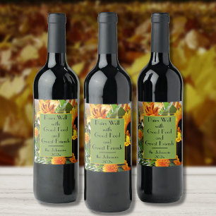 Quote & Naam op Zonnebloemen Set van (6) Wijnlabel Wijn Etiket