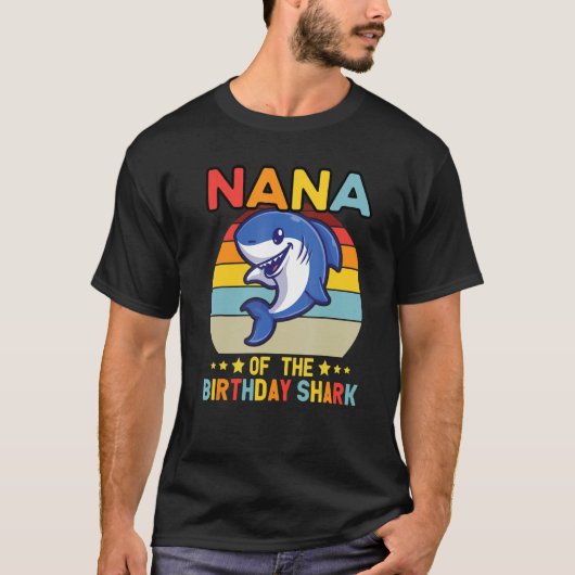 Quote Nana Of The Bday Boy Shark Ocean Matching Fa T-shirt (Voorkant)