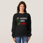 Quote Naughty Nice verpleegster bij Pajama Costu Trui (Voorkant volledig)