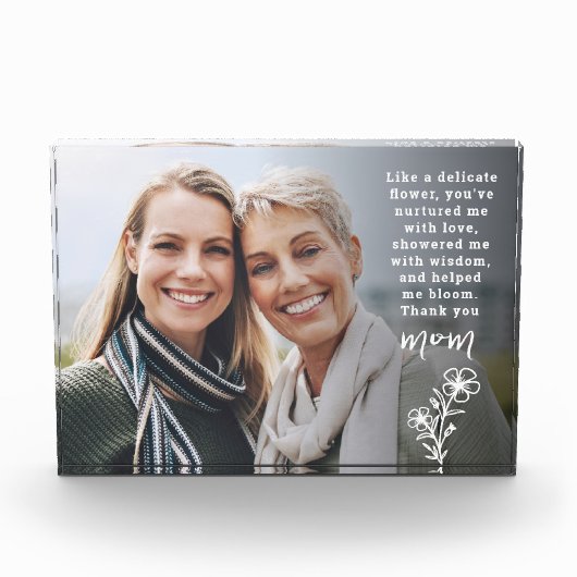 Quote overlay delicate bloem moederdag fotoblokken (Voorkant)